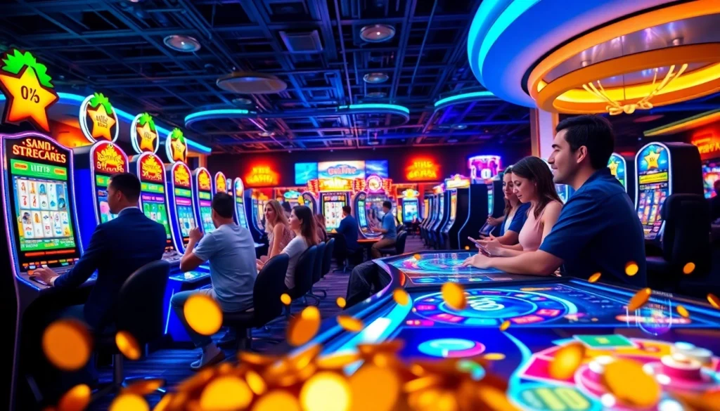 Experience dynamic gaming at https://VNQ8.red/ with vibrant casino elements and excited players.